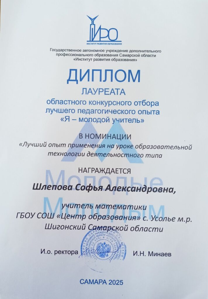 Я молодой учитель